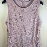 Adrianna Papell Womens Lace Lined Dressy Pale Pink Top Size Large Formal Photo 0