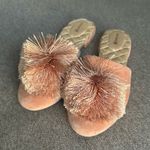 Birdies Blush Pink Suede Pom Pom Slip Ons Size 8 Photo 1