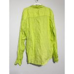 Womens 3XL Lime Green 100% Linen Beachy Lagenlook Long Sleeve‎ Button Down Shirt Size undefined Photo 3