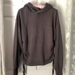 Aerie charcoal cropped hoodie Sweatshirt with Side Ruching drawstring sz M Photo 1