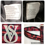 Victoria's Secret Victoria’s Secret Plaid Fleece Trim Holiday Tote Bag Photo 2