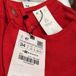 ZARA MID RISE RED STRAIGHT JEANS Photo 4