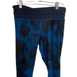 Lululemon  Size 4 Run Inspire Crop II Blue Jumbo Inky Floral Print Leggings Photo 1