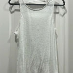 Lululemon White Sheer Activewear Tank Top with Cut Out Back Sz 8 Photo 0