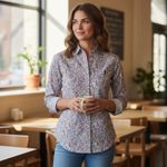 Morris Lady Liberty print Paisley blouse Sz 36 Countryside chic Feminine Shirt Photo 11