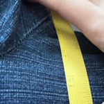 Vintage Denim Blazer Jacket Feather Trim Y2K 2000s Indie Sleaze Small Blue Photo 7