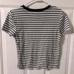 Polly & Esther  Black and White Striped Crop Top Small Photo 1