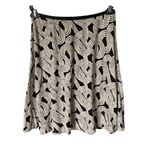 Ann Taylor Y2K Low Rise XS Black Asian Print A-Line Knee Length Skirt Lyocell Photo 1