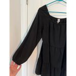 Anthropologie  Amadi Verity Size L Tiered Dress Black L/S Boho Peasant Festival Photo 1