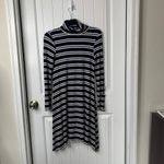 Maeve Anthropologie  navy Striped Turtleneck Long Sleeve‎  Dress XS Small Photo 2