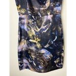 Piazza Sempione  Black Blue Marble 100% Silk Sheath Midi Dress Size 44 IT M Photo 6