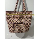 Vera Bradley  Retired Medallion Shoulder Tote Burgundy Lunch‎ Bag Wristlet Photo 5
