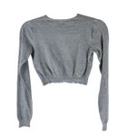 Brandy Melville  Womens Crop Sweater Top V Neck Long Sleeve Gray OS Photo 1