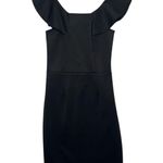 Yumi Kim Dress Womens Extra Small Black Wide Scoop Neck Sheath Midi Elegant LBD Photo 0