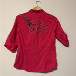 Harley Davidson  Casual Red Button-Down Shirt Photo 2