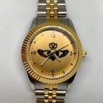 Women classic gold silver tone 30mm case quartz analog adjustable running Photo 0