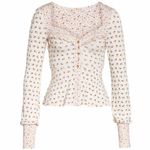 Free People  Floral Print Blouse Long Sleeve Top Photo 1