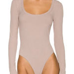 Revolve LITA by Ciara Bodysuit Women’s XXS Taupe Long Sleeve Stretch Scoop Neck Photo 0