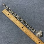 Anne Klein Authentic Ribbed Heart Silver Tone Vintage 80's Necklace Link Toggle Photo 8