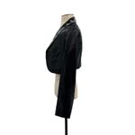 Cache  Vintage Leather Jacket Cropped Studded‎ Rhinestones Black Size Medium Photo 5