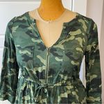 Torrid  Green Camo Challis Zip Front shirt Dress Photo 4