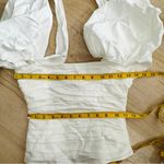 Reformation  white puff sleeve ruched top NWT Photo 8