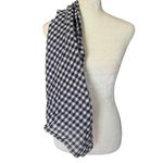 A New Day  women's blue and white gingham check square scarf/wrap 23.5" Photo 1