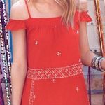 Free People Red Embroidered Dress Photo 0