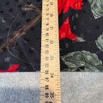 Vintage 80s Austin Hill Midi Skirt Womens 10 Black Polka Dot Rose Print Rayon Photo 14