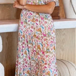 Natural Life  Women’s Danielle Maxi Dress M Floral Earthy Prairie Smocked Bodice Photo 0