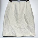 Giorgio Armani Skirt Suit Linen Wool Jacket A-Line Set Flat Front White 42 M Photo 3