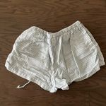 Striped White and Blue Tie Women's Shorts Gray Photo 4