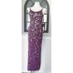 Mac Duggal Floral Beaded Column Gown in Raspberry, Size 2 New w/Tag Photo 4