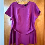 Lane Bryant  Fuchsia Pink Belted Zip Blouse Top Dress Party Office NWT Size 22 Photo 0