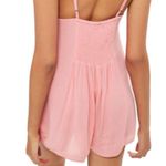 Topshop New  Ruffle Romper FRILLCAMISOLE PLAYSUIT Button Front Pink Womens Size L Photo 4