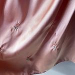 Coral Satin Embroidered Floral BabyDoll Top Size S GUC Pink Photo 4