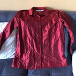 Jaclyn Smith Classic Red Button Down Shirt Medium Photo 3