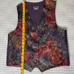 Vintage Best American Clothing Co Floral Vest Fits Womens Small Medium Satin Purple Photo 7