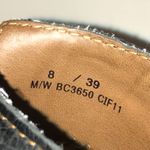 B.O.C. Women’s Black Leather Grommet Strap Heeled Clogs Size 8 Photo 8