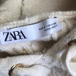 ZARA  Knit Hoodie Crop Sweater Cream Ivory “Awakening Knit Collection” Size Small Photo 4
