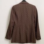 Rare Vintage ESCADA Wool Blend Double Breasted Square Print Brown Blazer Size 34 Photo 5