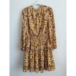 VOY Patricia Women's Tied Ruffle Accent Long Sleeve Swing Mini Dress Size Large Brown Photo 1