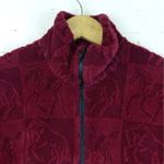 Vintage On Course Sherpa Fleece Jacket Womens S Red Horse Motif USA 80s 90s Photo 4