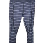 Zyia  Active Woman’s Striped Black Athletic Sporty Casual Leggings Photo 0