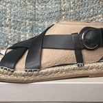 Marc Fisher LTD Tallia Espadrille Platform Sandals in Black Leather Photo 0