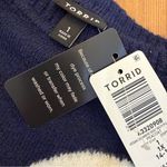 Torrid  Navy Vegan Cashmere Boat Neck Pullover Bow Sweater Women’s New size 1 Photo 7