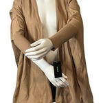 Womens Poncho Wrap Size M Alfani Novel Beige Open Shawl Cardigan Relaxed Fit NWT Tan Size M Photo 0