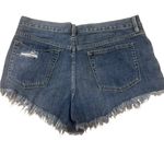 We The Free  Dark Blue Frayed Jean Shorts Photo 1