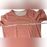 Madison & Hudson Women’s 3X Polka Dot Blouse Ruffle Short Flutter Sleeve Top Pink Photo 5