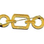 Monet Vintage Gold Tone Square Circle Textured Brooch Pin Photo 1